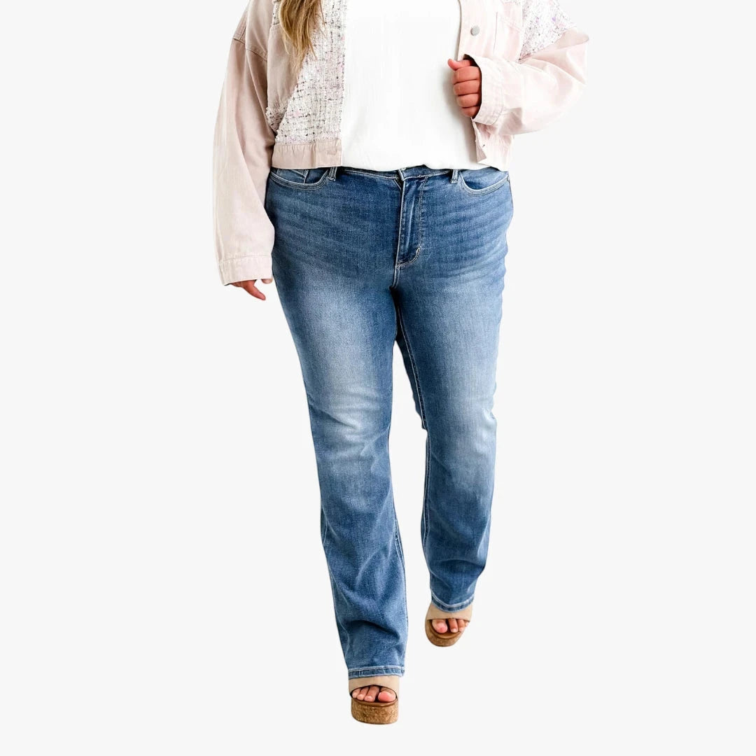 Women's High Waisted Bootcut Jeans with Stretch
