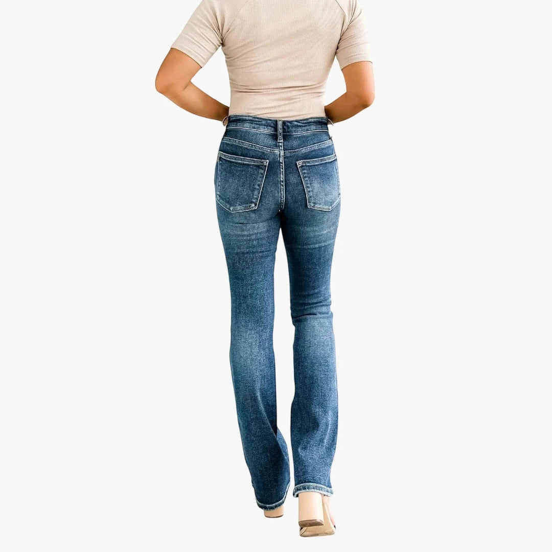 Women's High Waisted Bootcut Jeans with Stretch