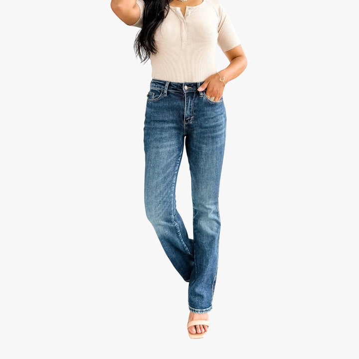 Women's High Waisted Bootcut Jeans with Stretch
