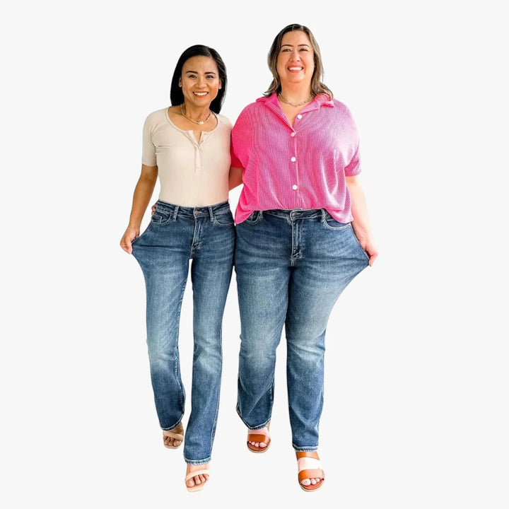 Women's High Waisted Bootcut Jeans with Stretch