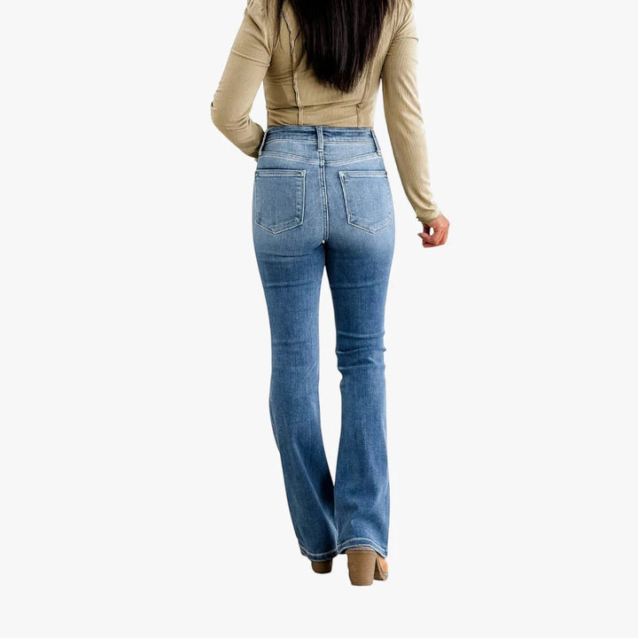 Women's High Waisted Bootcut Jeans with Stretch