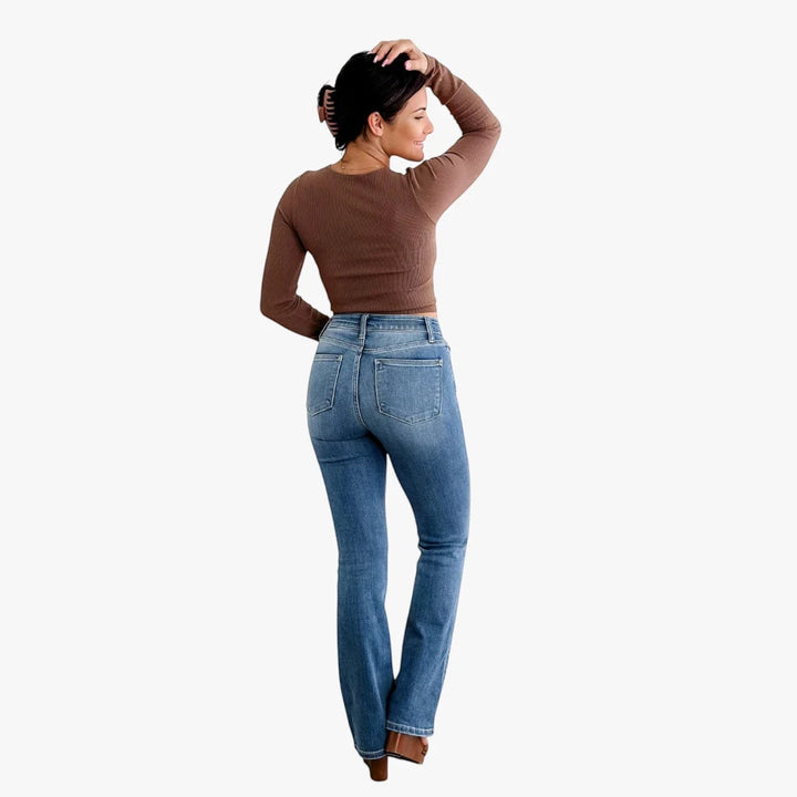 Women's High Waisted Bootcut Jeans with Stretch