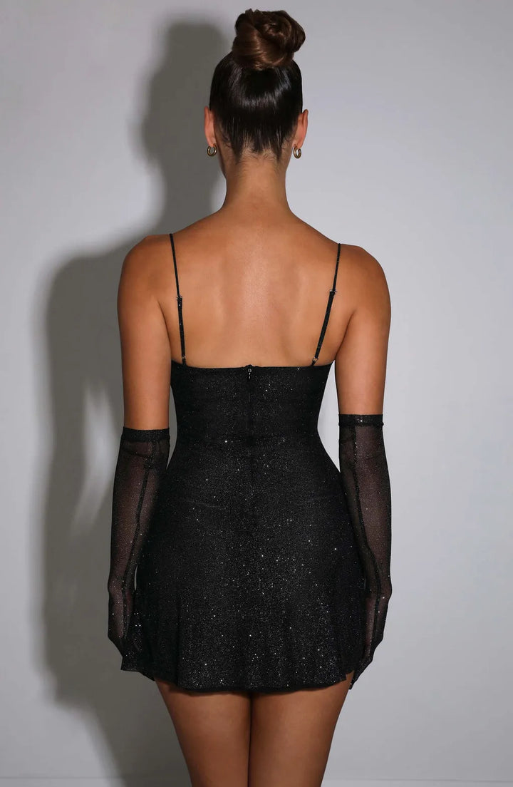 Women's Sequin Bodycon Mini Cocktail Dress with Slit