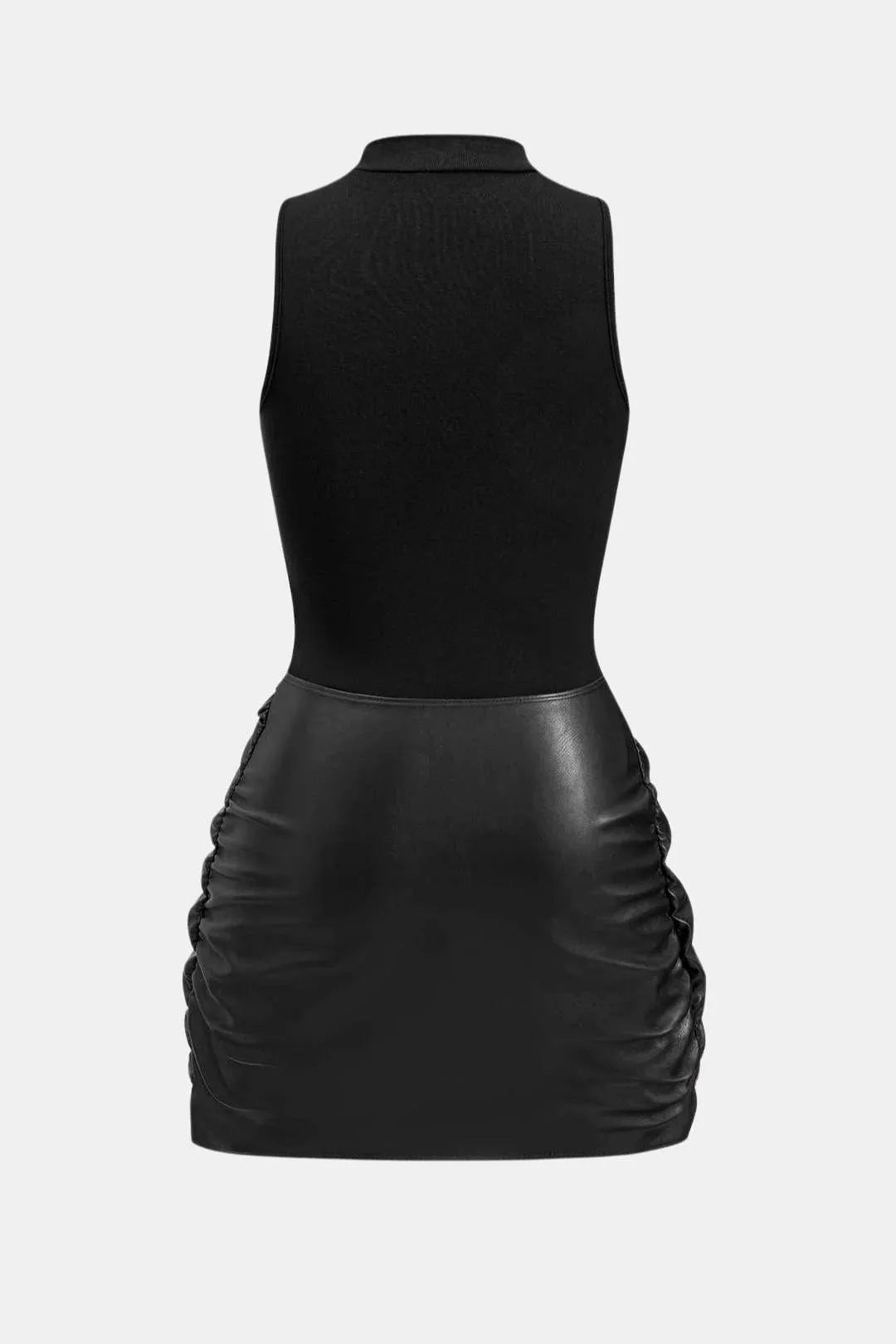 Women's Sleeveless Elegant Mini Cocktail Dress with High Neck