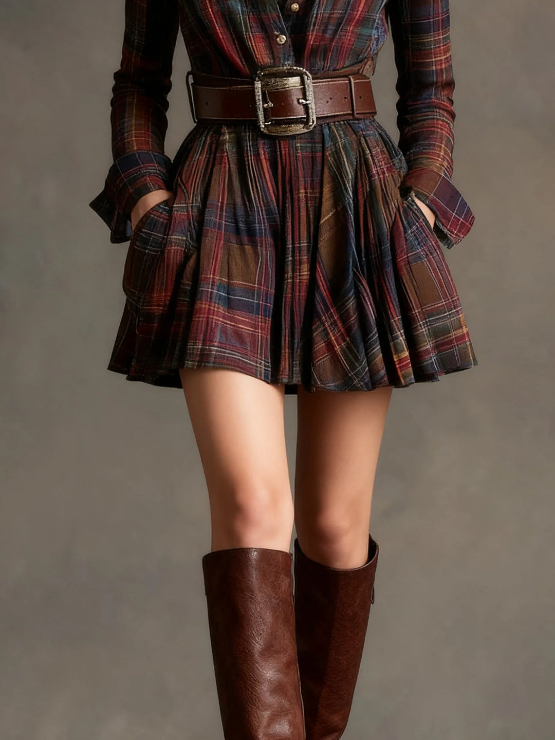 Women's Vintage Fall Mini Wedding Guest Dress with Long Sleeve