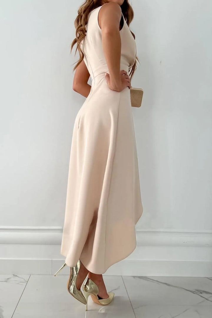 Women's Wrap Elegant Maxi Wedding Guest Dress with Slit