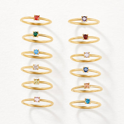 Gold Rings with Birthstone