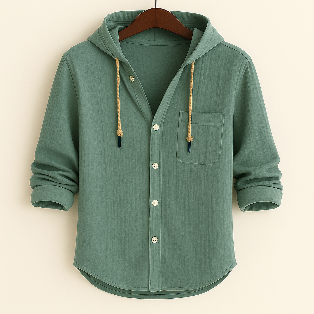 CARTER & HAYES™ | LUXURY SHIRT IN SOFT COTTON WITH HOOD
