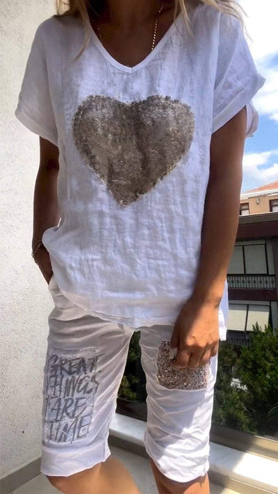 DIANE | HEART SEQUINED SET