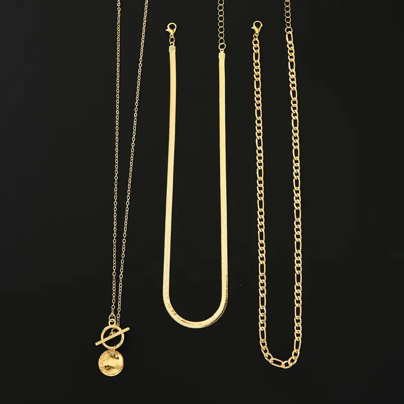 Layered necklace with textured coins Savira | Gold