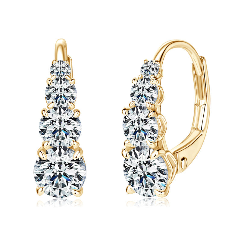 Carol Earrings with Four Stones | Gold
