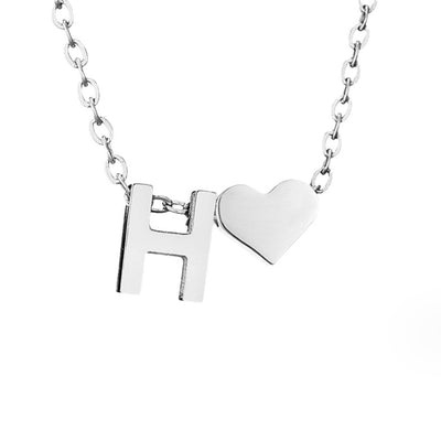 YAHNA | LETTER INITIAL SILVER NECKLACE