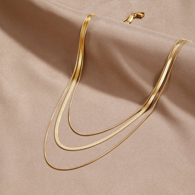 Gold Multistrand Chain Necklace