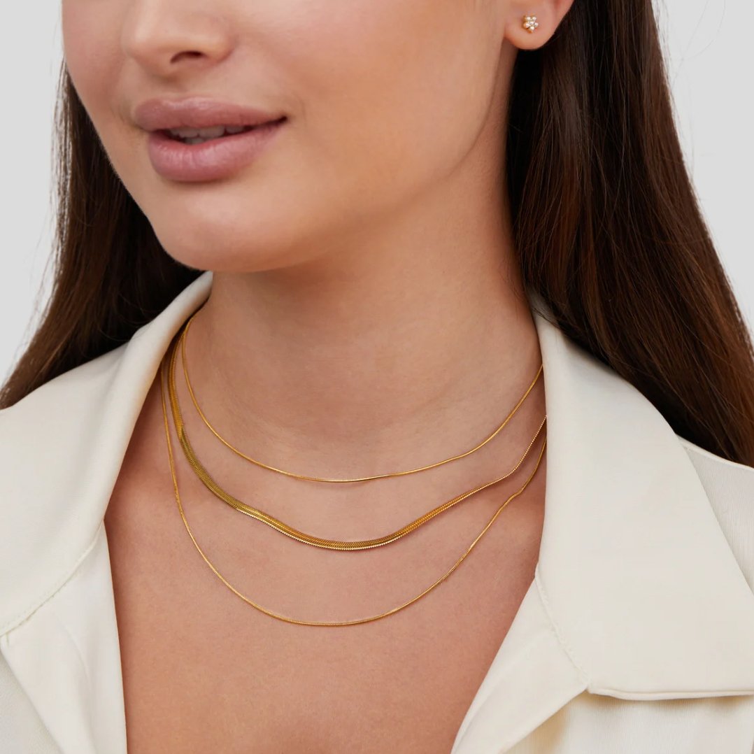Gold Multistrand Chain Necklace