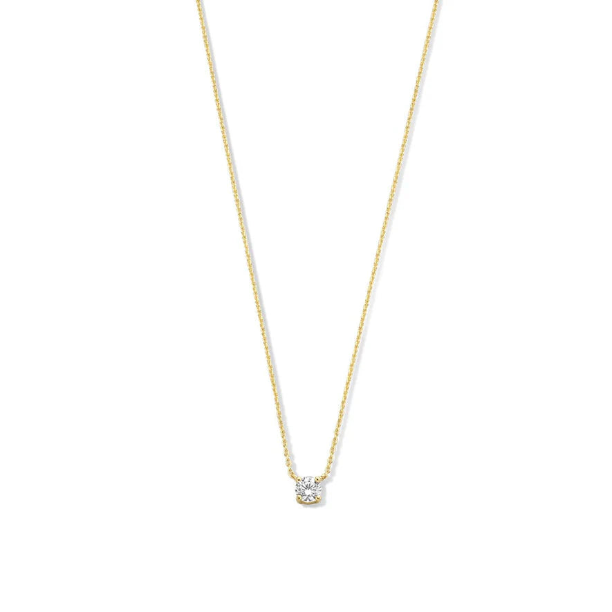 Cléa Necklace with Moissanite Stone | Gold