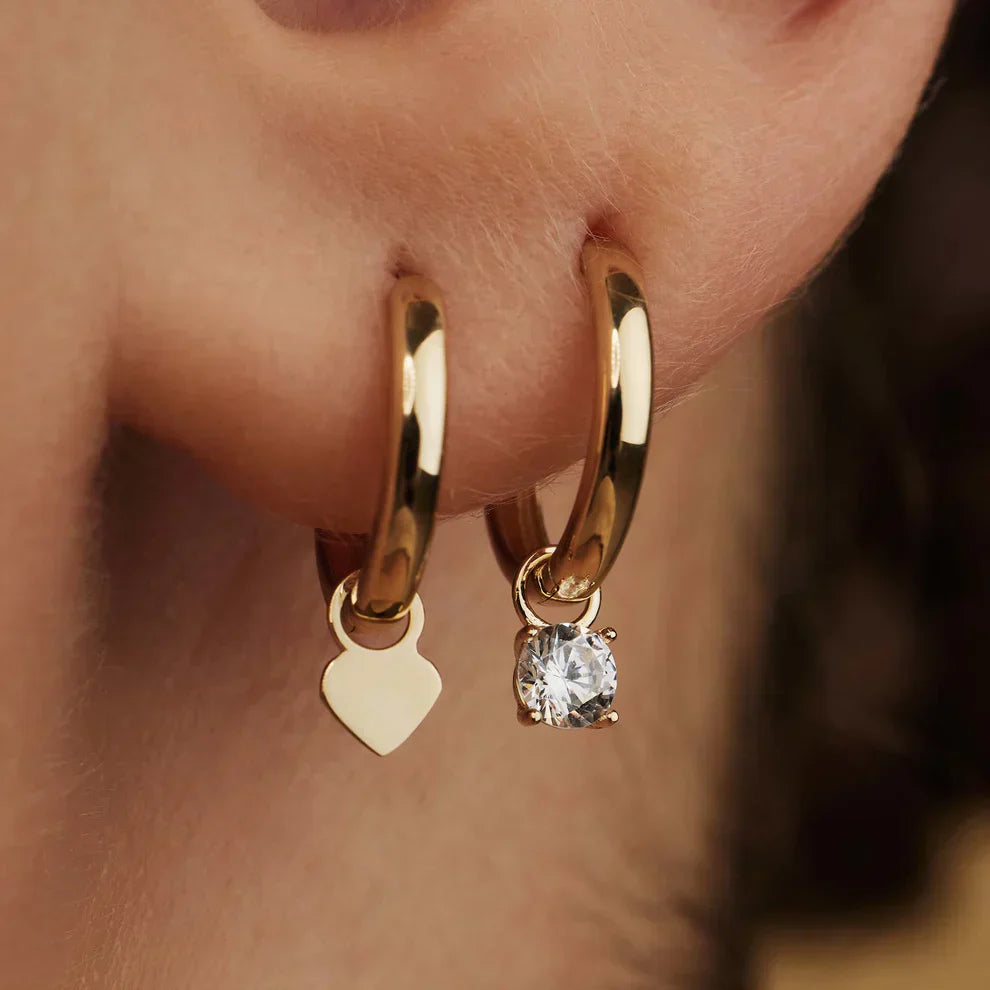 Hoop earrings with Larmes de Lune stones | Gold