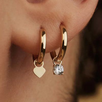 Hoop earrings with Larmes de Lune stones | Gold