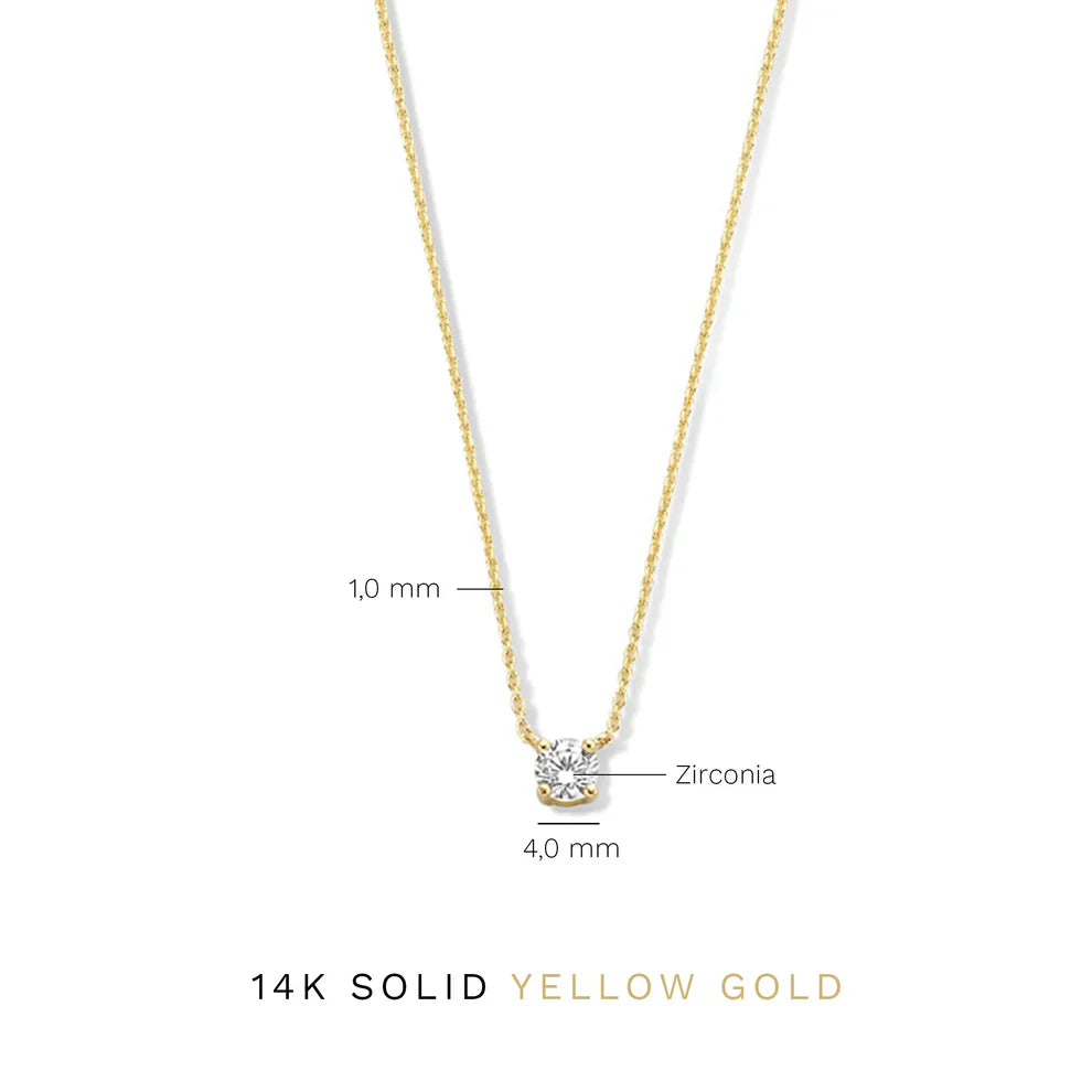 Cléa Necklace with Moissanite Stone | Gold
