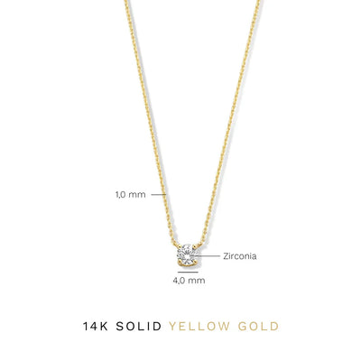 Cléa Necklace with Moissanite Stone | Gold