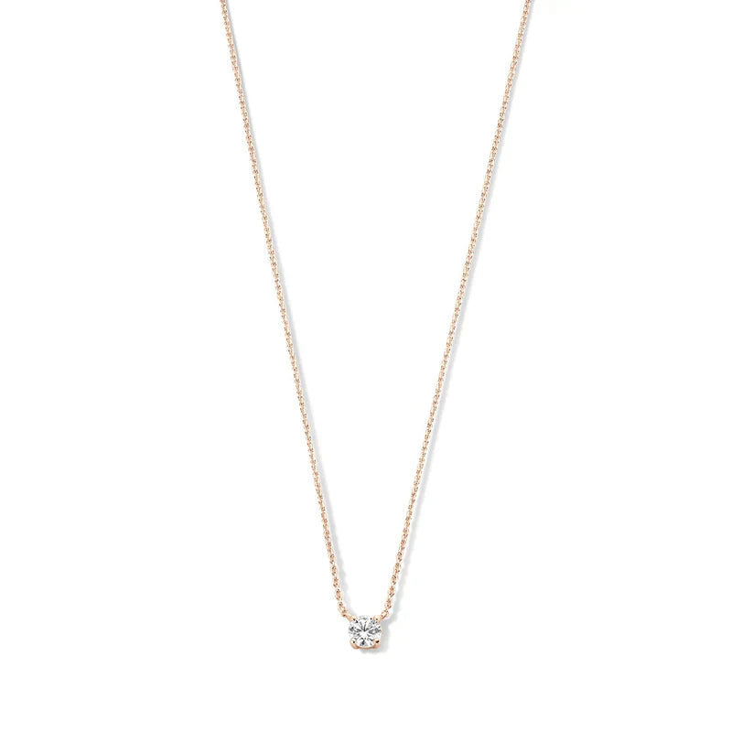 Cléa Necklace with Moissanite Stone | Gold
