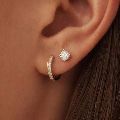 Dara Brillane Stone Earring Set | Gold