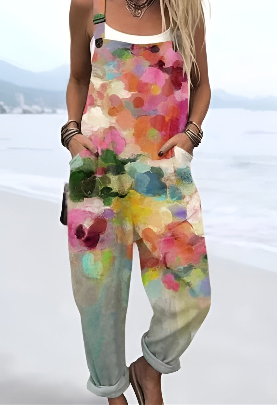Ingeborg™ | Watercolour Blossom Dungarees