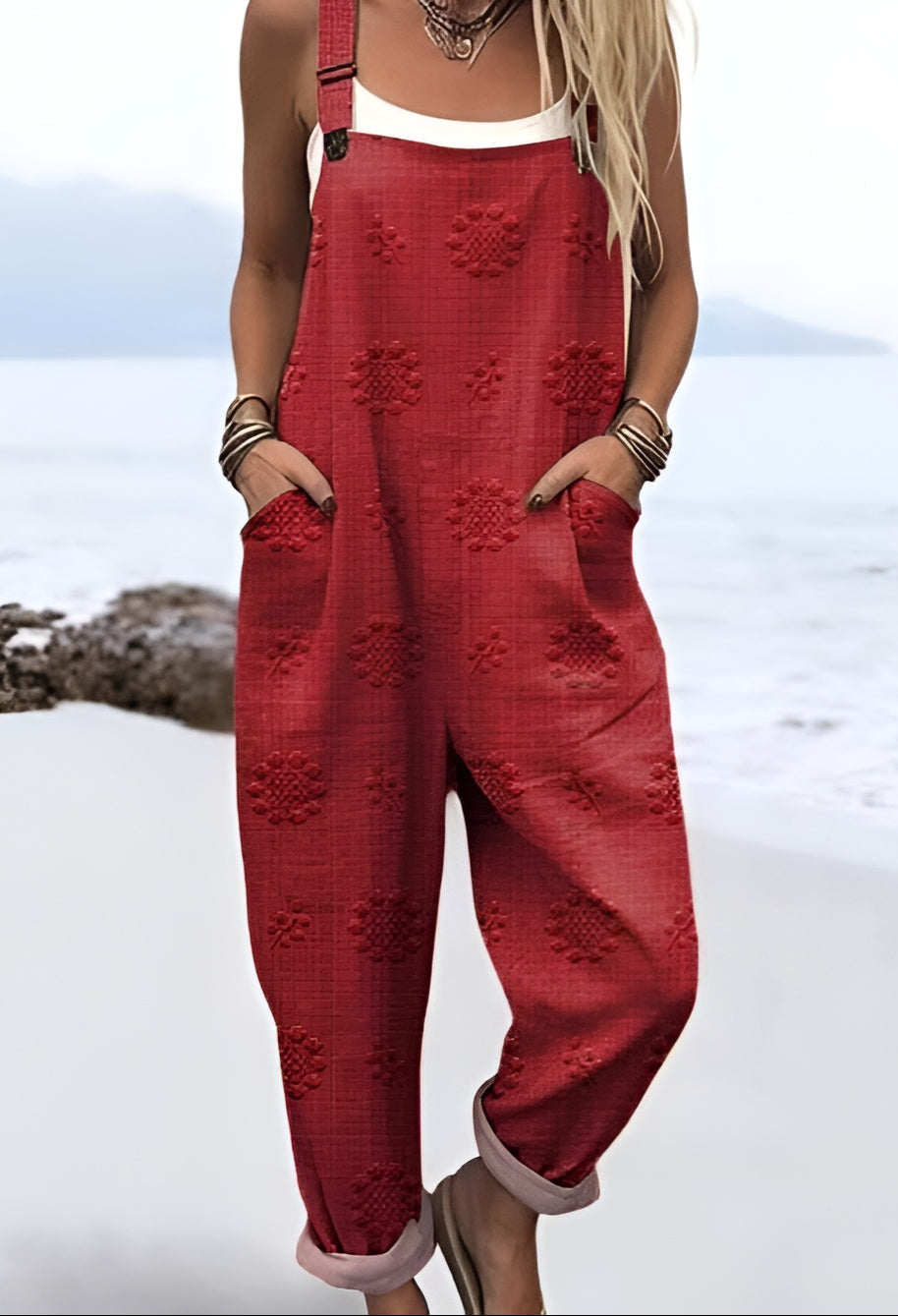 Lynn™ | Rosewood-Embossed Dungarees