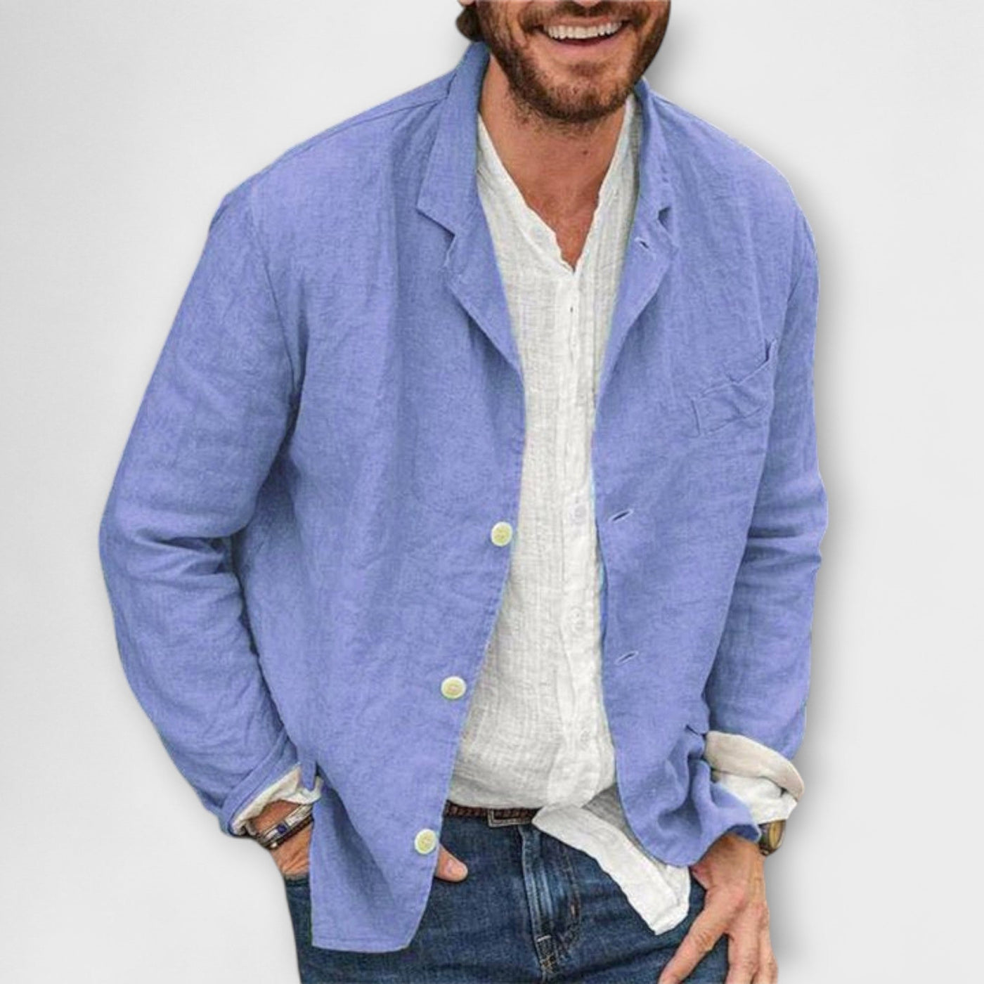 **Luca | Elegant Linen Blazer**