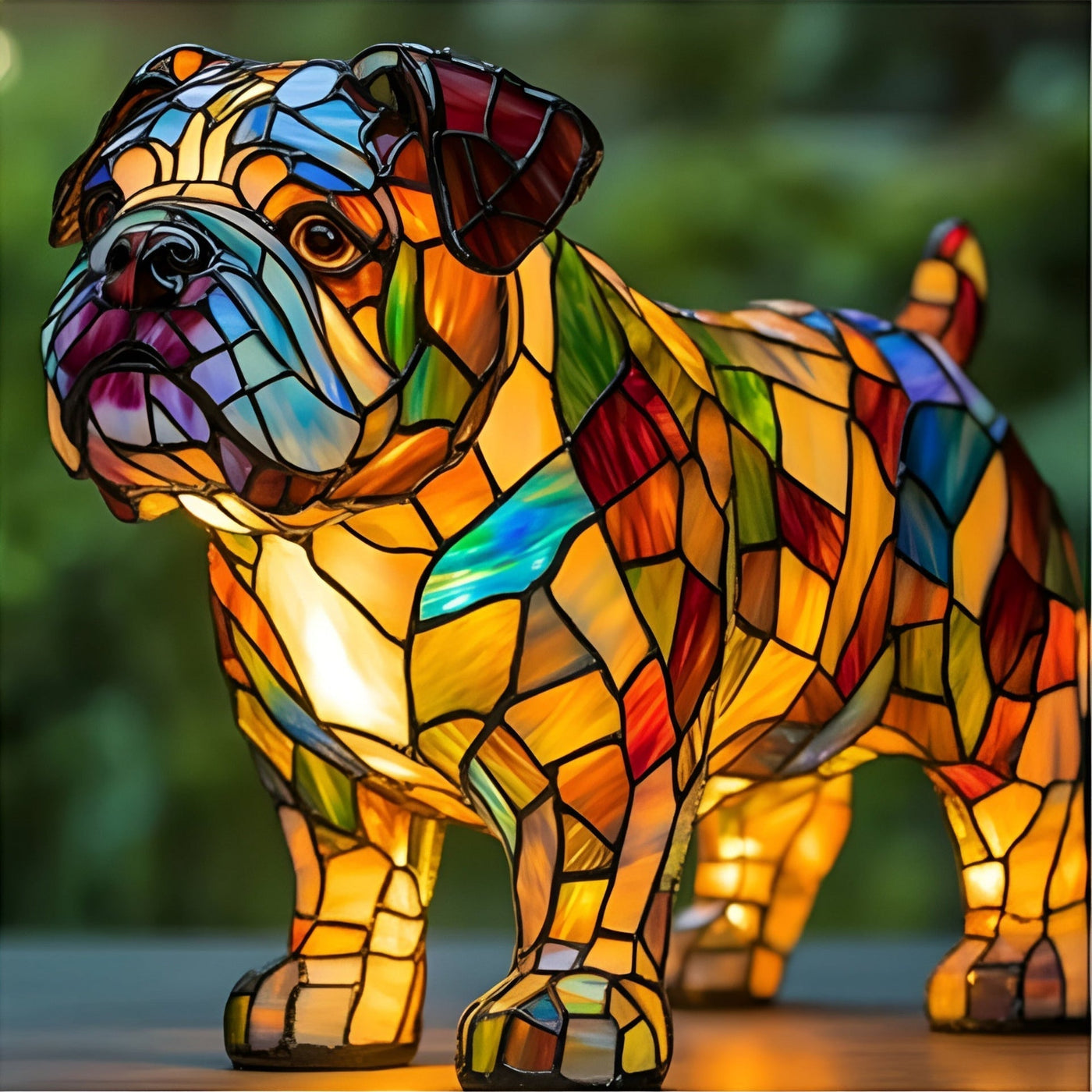 Papou – Magical Dog Lamp in Colored Glass