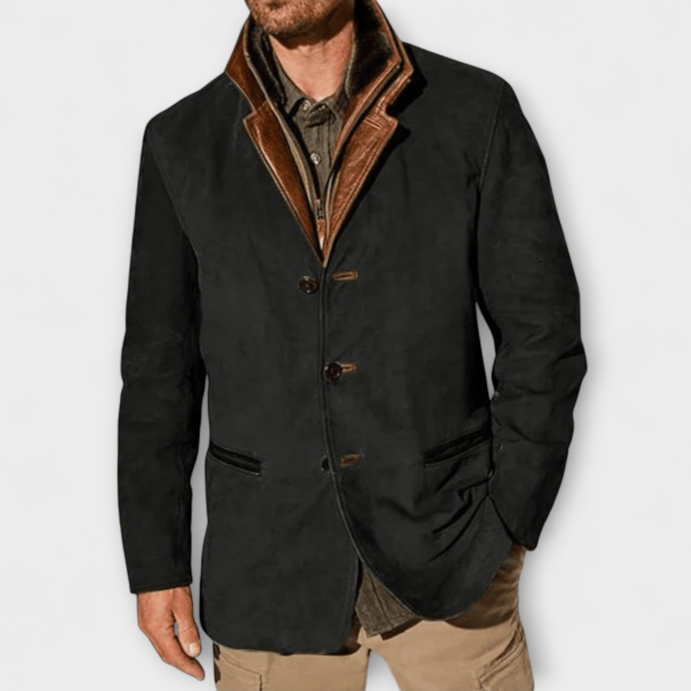 **Gideon | Classic Suede Overcoat**