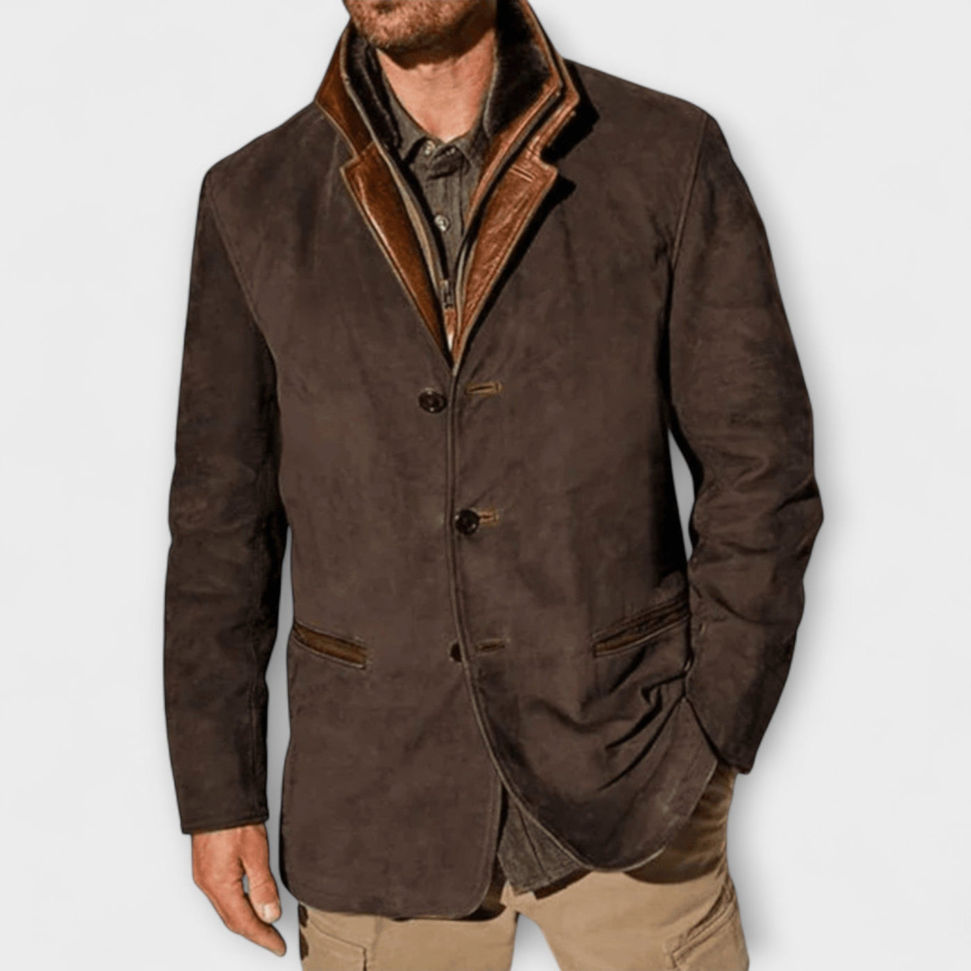 **Gideon | Classic Suede Overcoat**