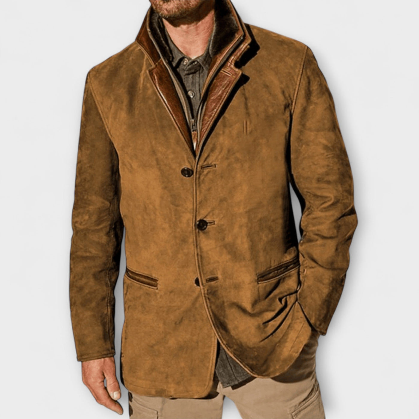 **Gideon | Classic Suede Overcoat**