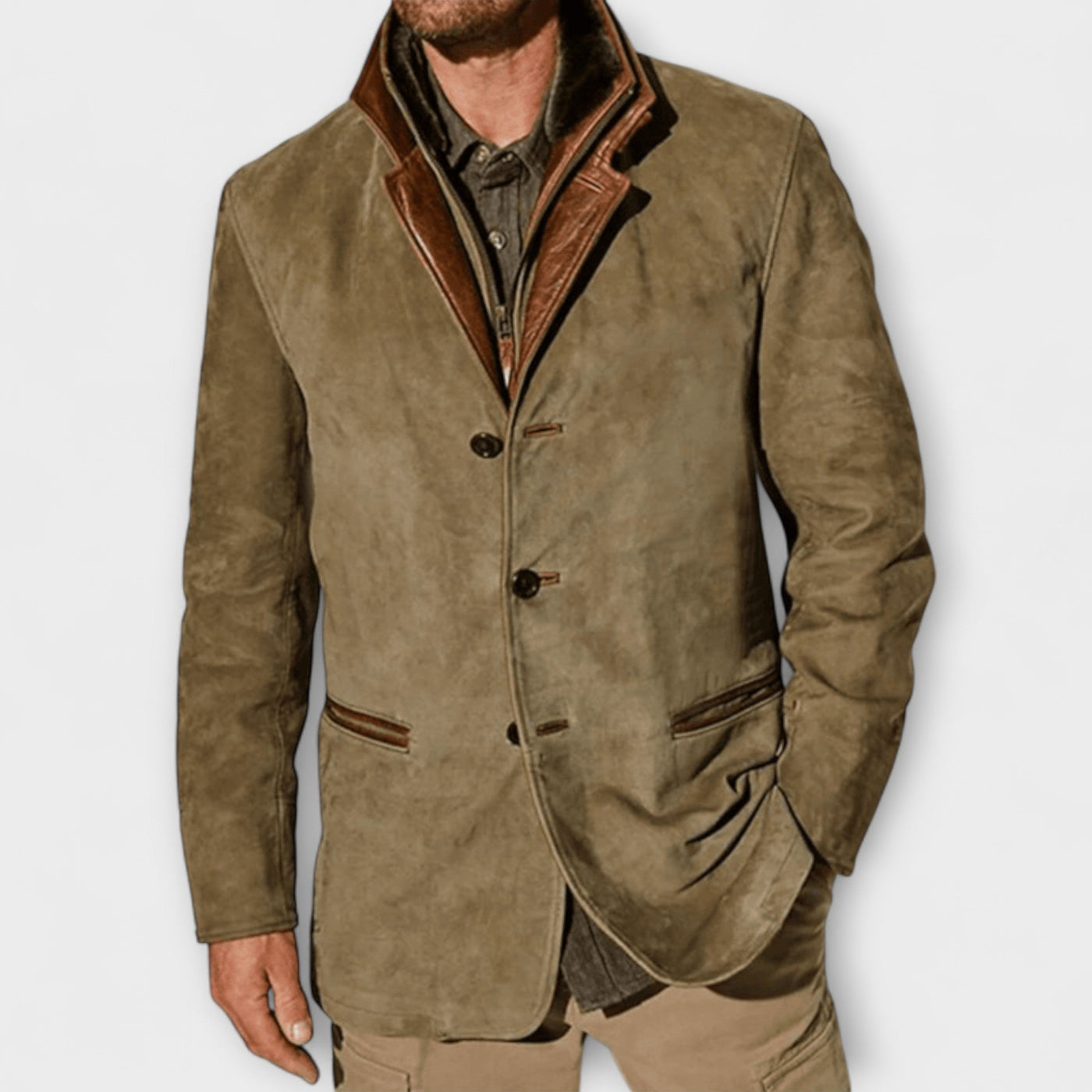 **Gideon | Classic Suede Overcoat**